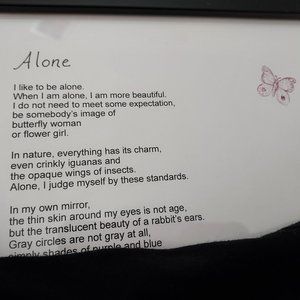Framed Poem and Art: When I am alone, I am more beautiful...